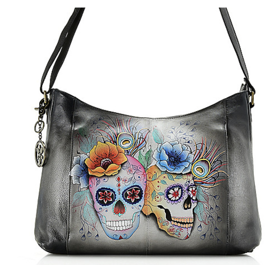 anuschka sugar skull purse