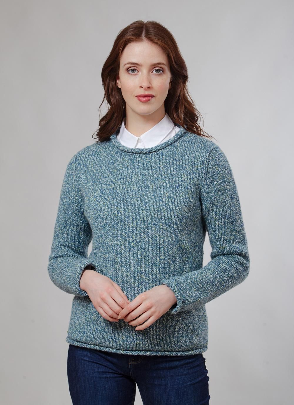 Fisherman Roll Neck Sweater seagreen 01.jpg