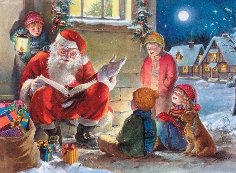 Santa talking to kids and dog.jpg