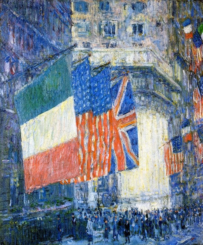 Childe Hassam 1859-1935 - American painter - Avenue of the Allies 1918 - The Impressionist Flags (5).jpg