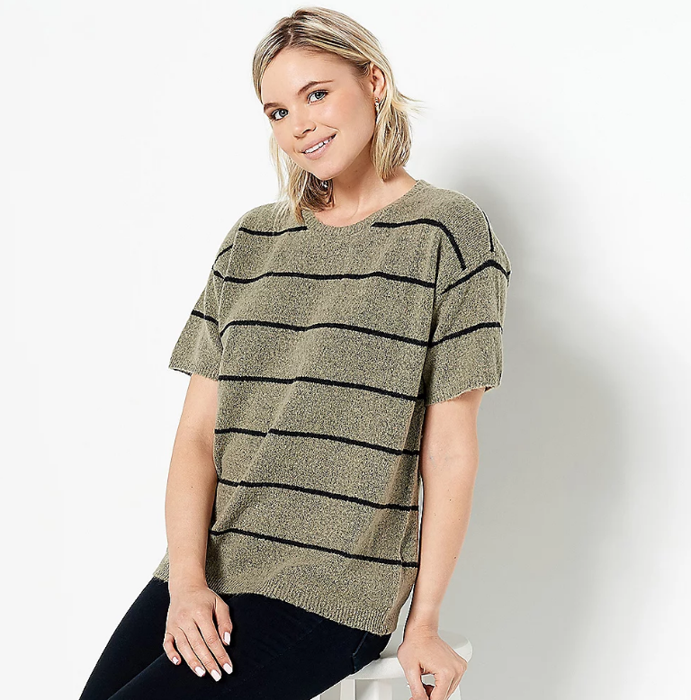 NYDJ Striped Crew Neck Sweater×A459356.png