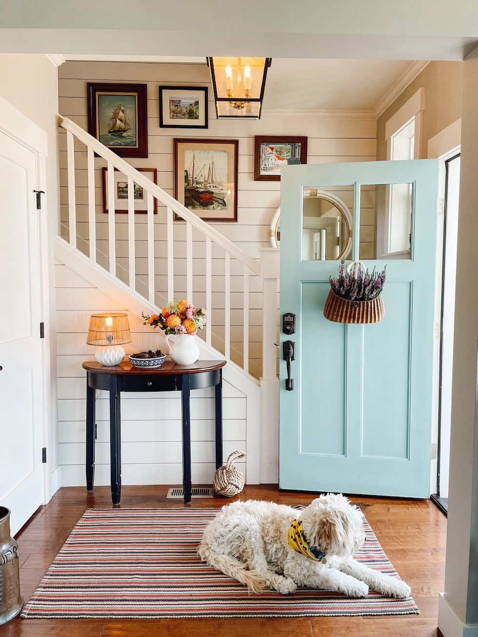 fall-entryway-striped-rug-stairway-gallery-wall-lantern-the-inspired-room.jpg