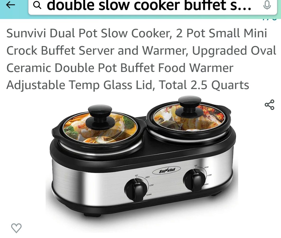 Temp-tations Classic 1.25-Quart Double Slow Cooker 