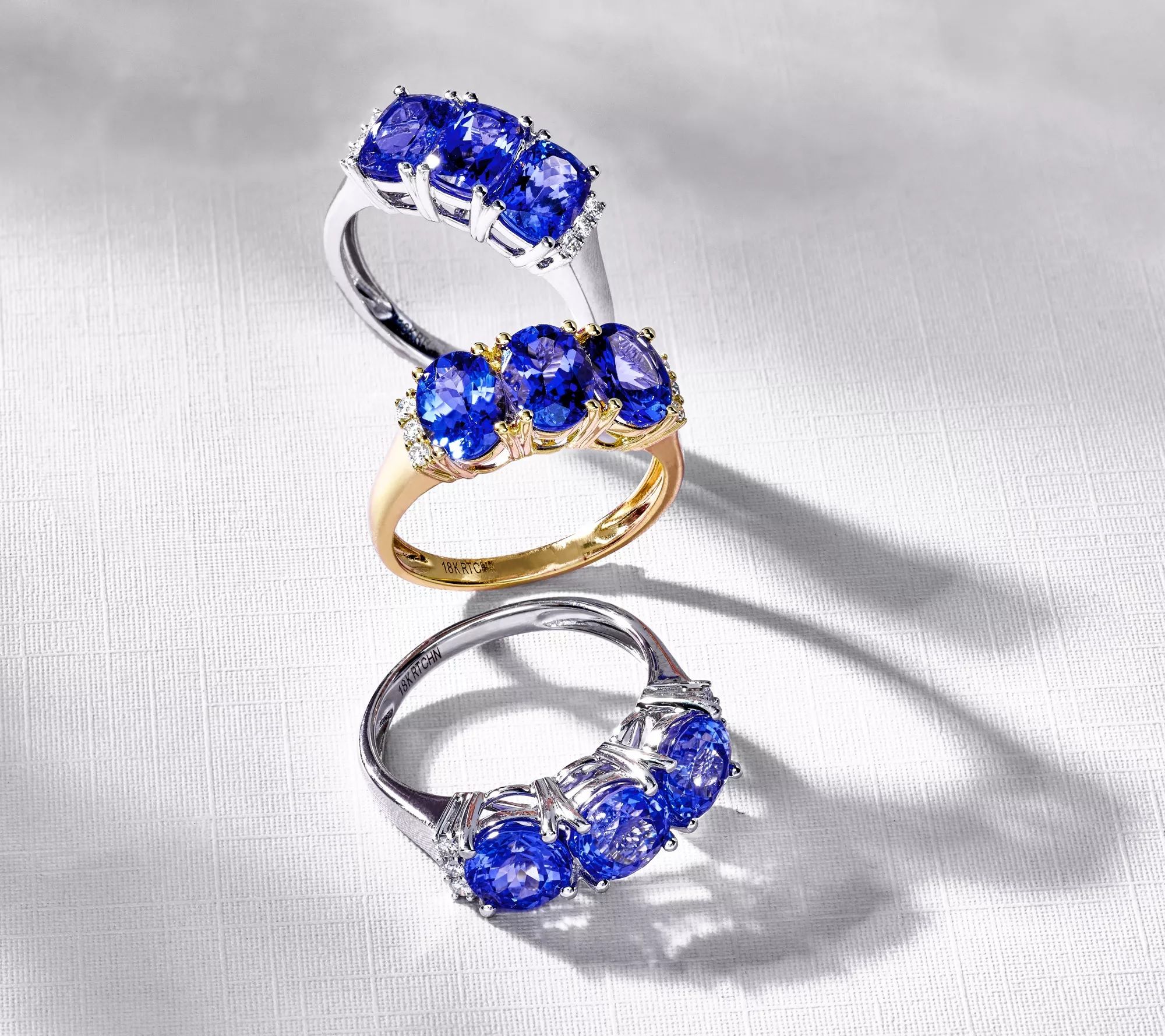 March 13, 2025 J-446355 Jeff Moseley Pure Tanzanite Diamond Accent Triple Stone Ring, 18K Gold.jpg