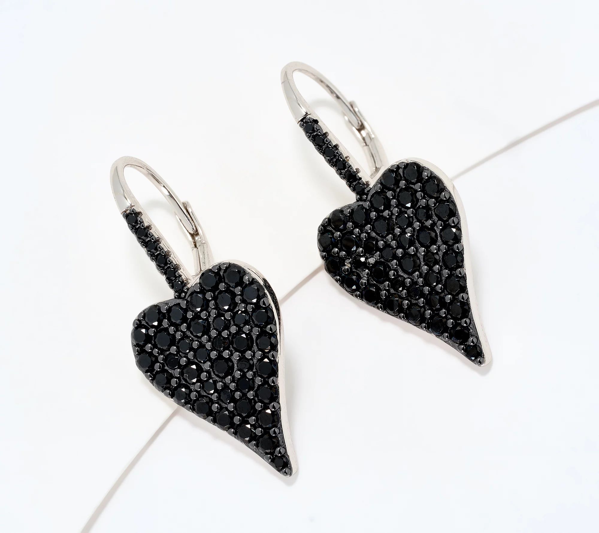 J-454536 Diamonique x Jennifer Miller Sterling Signature Heart Lever Back Earrings.jpg