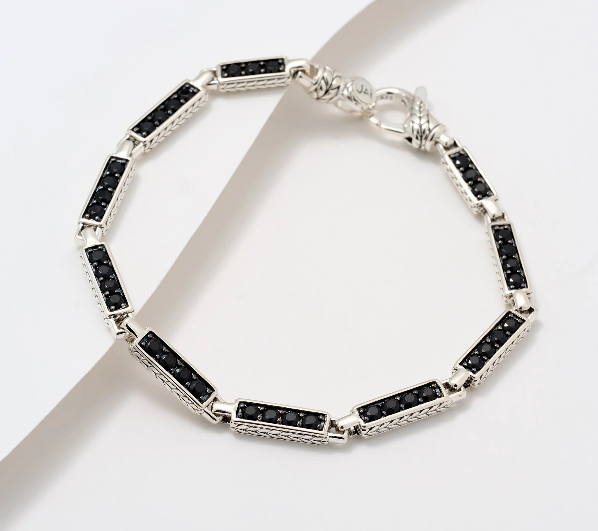 J-455227 JAI Sterling Black Spinel Link Bracelet.jpg
