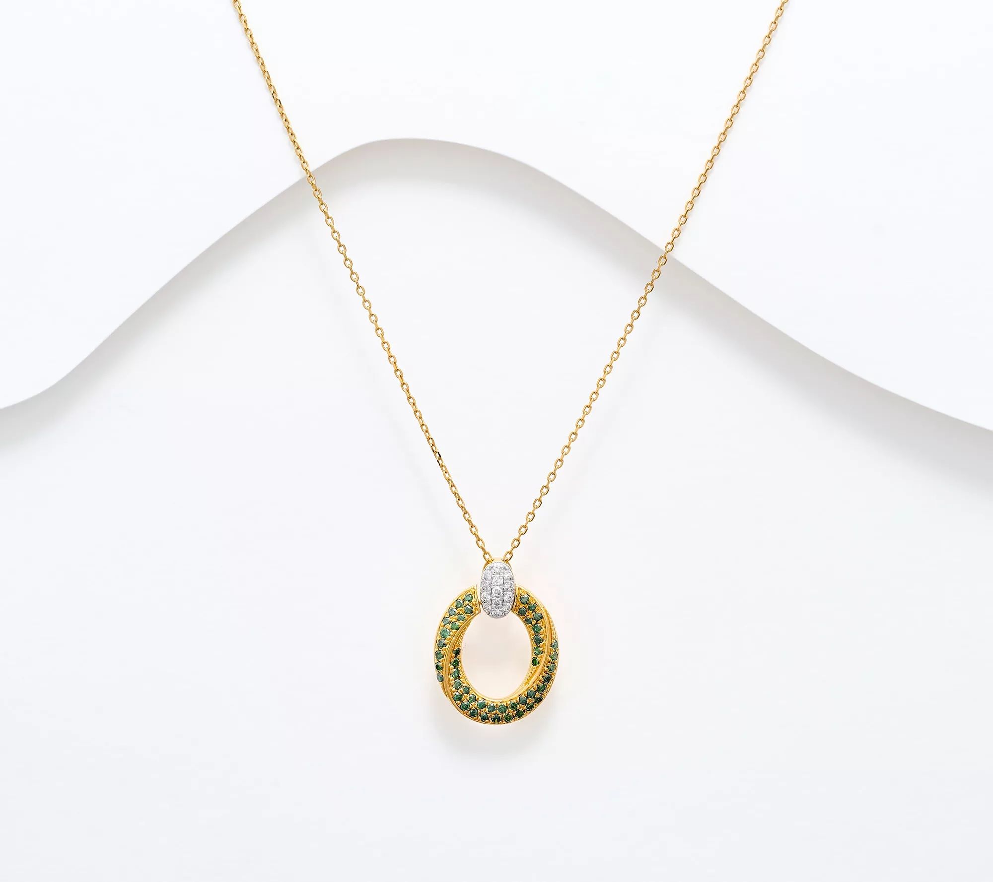 J-456576 Affinity Diamond 14K Clad White & Green Pendant with Chain.jpg