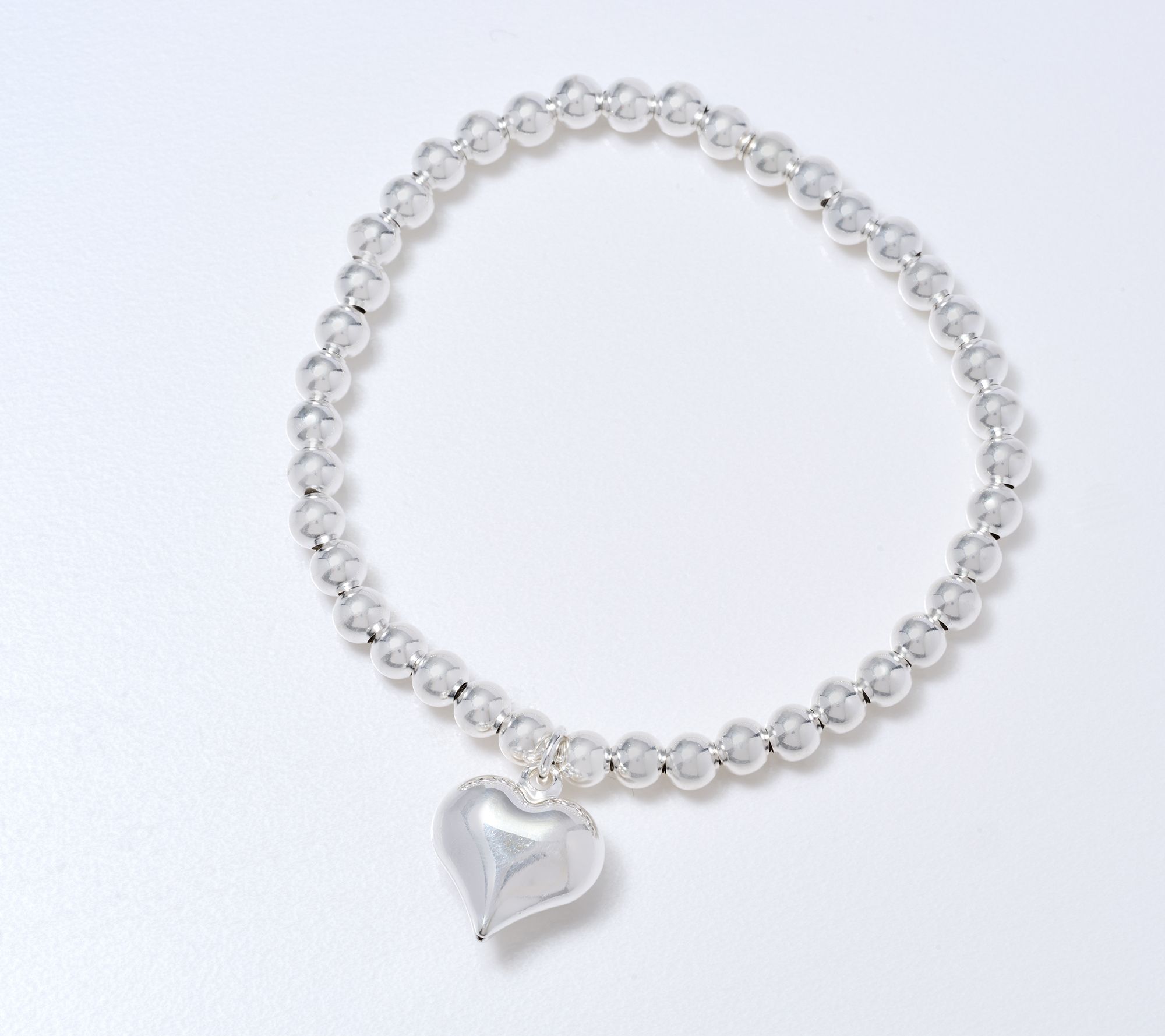 J-457808 UltraFine Silver Heart Charm Bead Bracelet.jpg